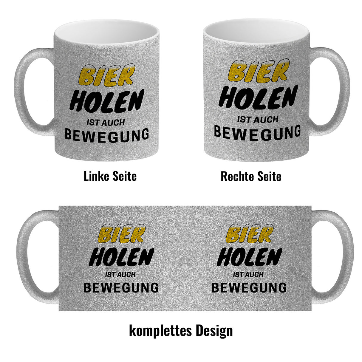 Bier Kaffeebecher mit Spruch - Bier holen ist auch Bewegung