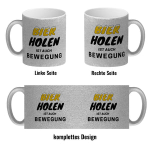 Bier Kaffeebecher mit Spruch - Bier holen ist auch Bewegung