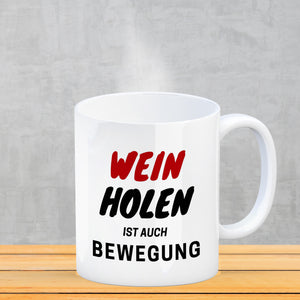 Bier Kaffeebecher mit Spruch - Bier holen ist auch Bewegung