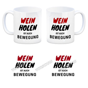 Bier Kaffeebecher mit Spruch - Bier holen ist auch Bewegung