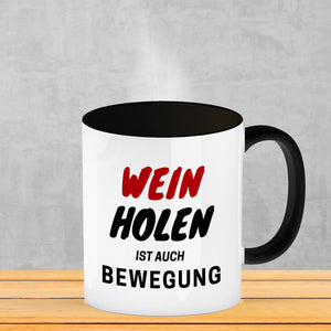 Bier Kaffeebecher mit Spruch - Bier holen ist auch Bewegung