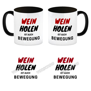 Bier Kaffeebecher mit Spruch - Bier holen ist auch Bewegung