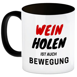 Bier Kaffeebecher mit Spruch - Bier holen ist auch Bewegung