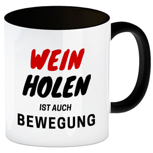 Bier Kaffeebecher mit Spruch - Bier holen ist auch Bewegung