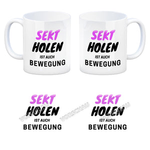 Bier Kaffeebecher mit Spruch - Bier holen ist auch Bewegung