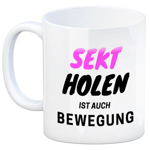 Bier Kaffeebecher mit Spruch - Bier holen ist auch Bewegung