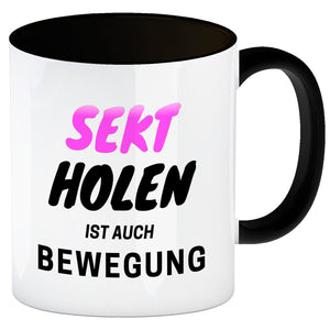 Bier Kaffeebecher mit Spruch - Bier holen ist auch Bewegung