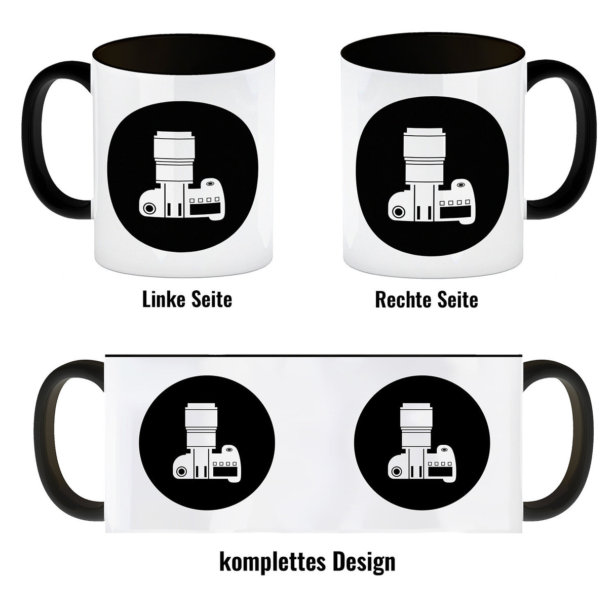Fotografie Kaffeebecher mit Kamera Motiv