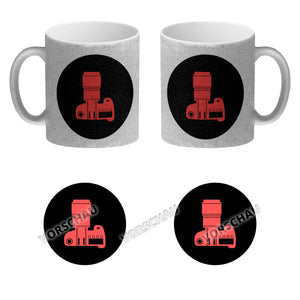 Fotografie Kaffeebecher mit Kamera Motiv
