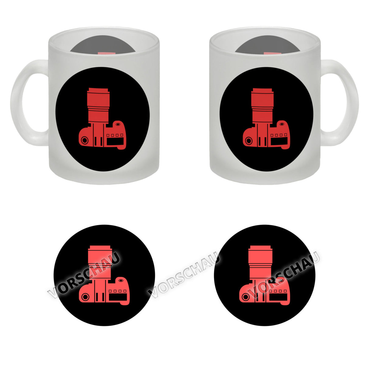 Fotografie Kaffeebecher mit Kamera Motiv