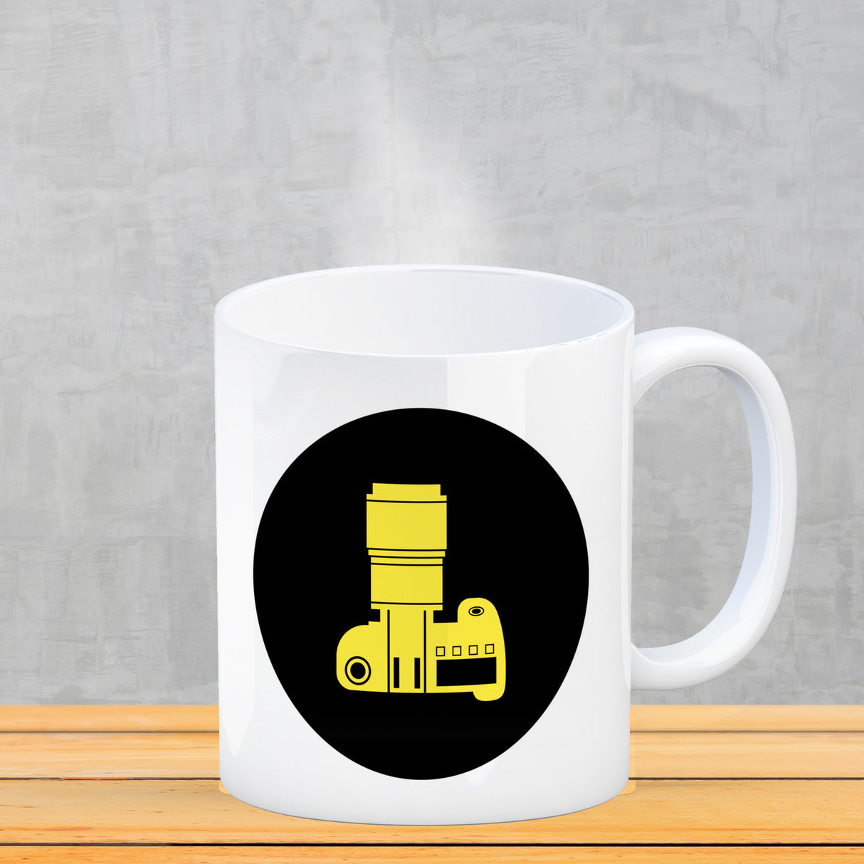 Fotografie Kaffeebecher mit Kamera Motiv
