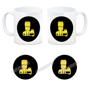 Fotografie Kaffeebecher mit Kamera Motiv