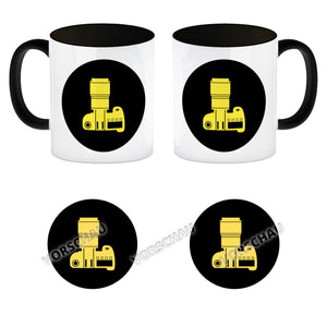 Fotografie Kaffeebecher mit Kamera Motiv