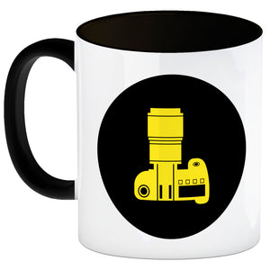 Fotografie Kaffeebecher mit Kamera Motiv