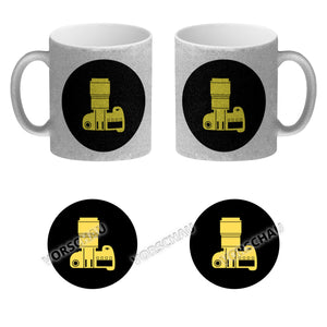 Fotografie Kaffeebecher mit Kamera Motiv