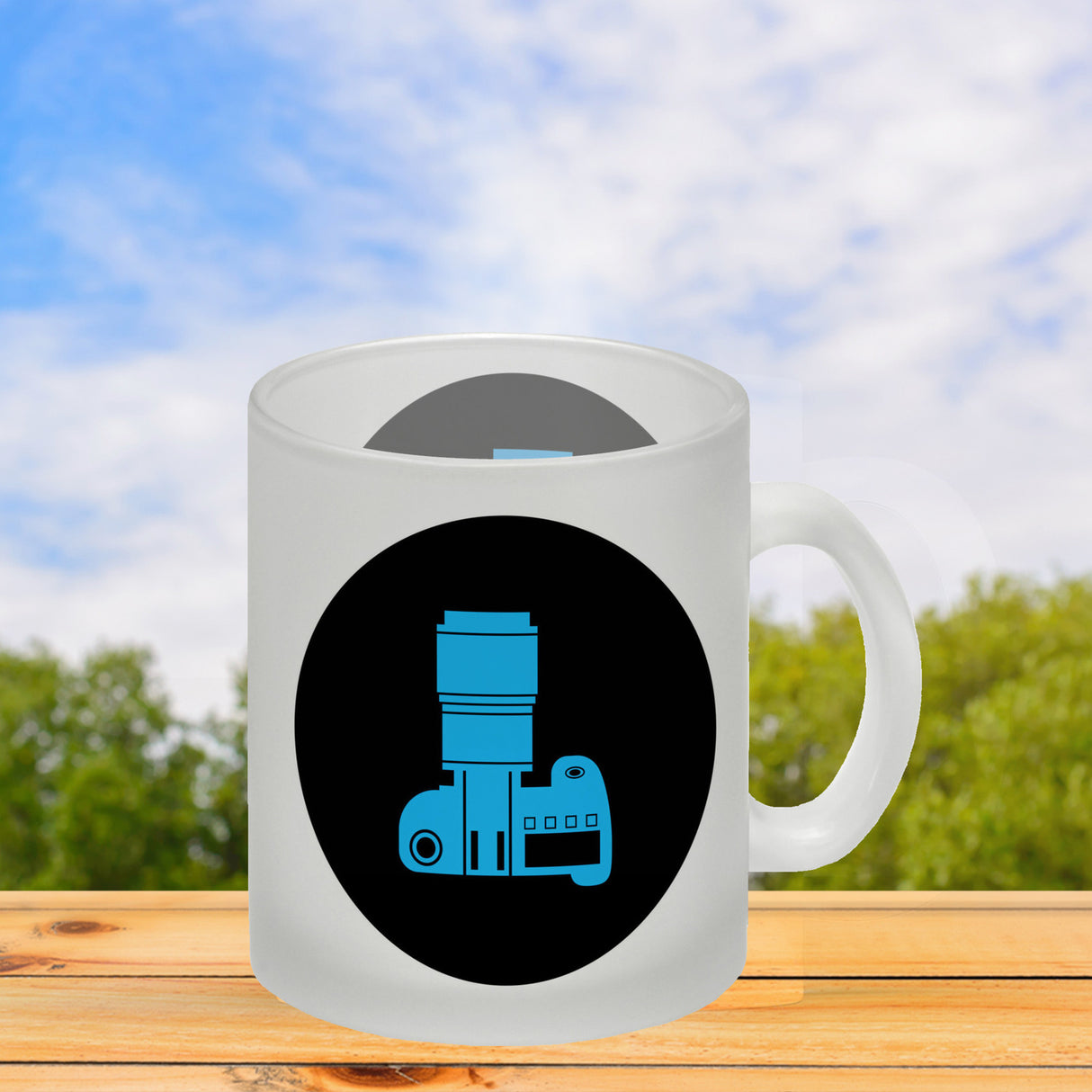 Fotografie Kaffeebecher mit Kamera Motiv