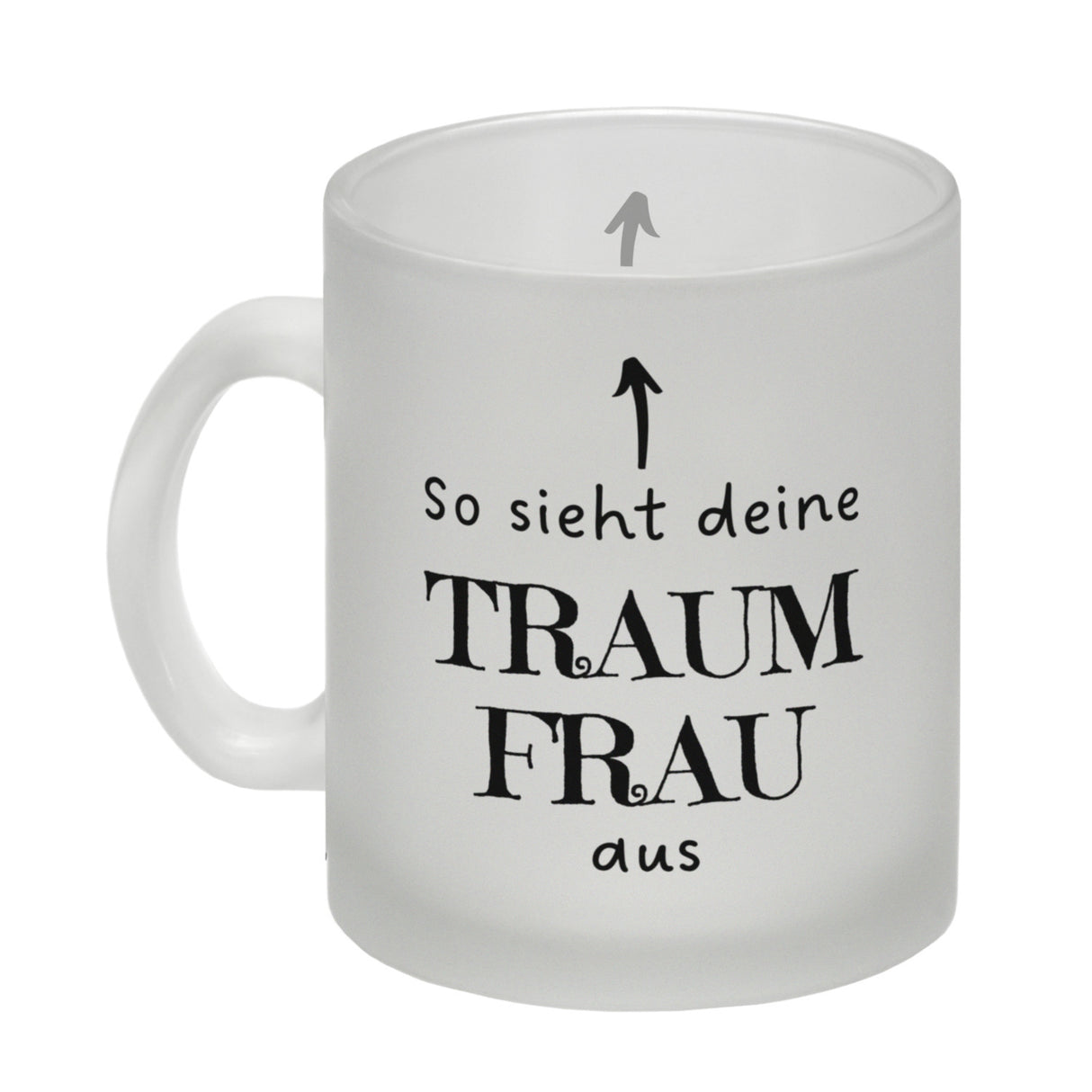 Traumfrau Kaffeebecher mit Spruch: So sieht deine Traumfrau aus