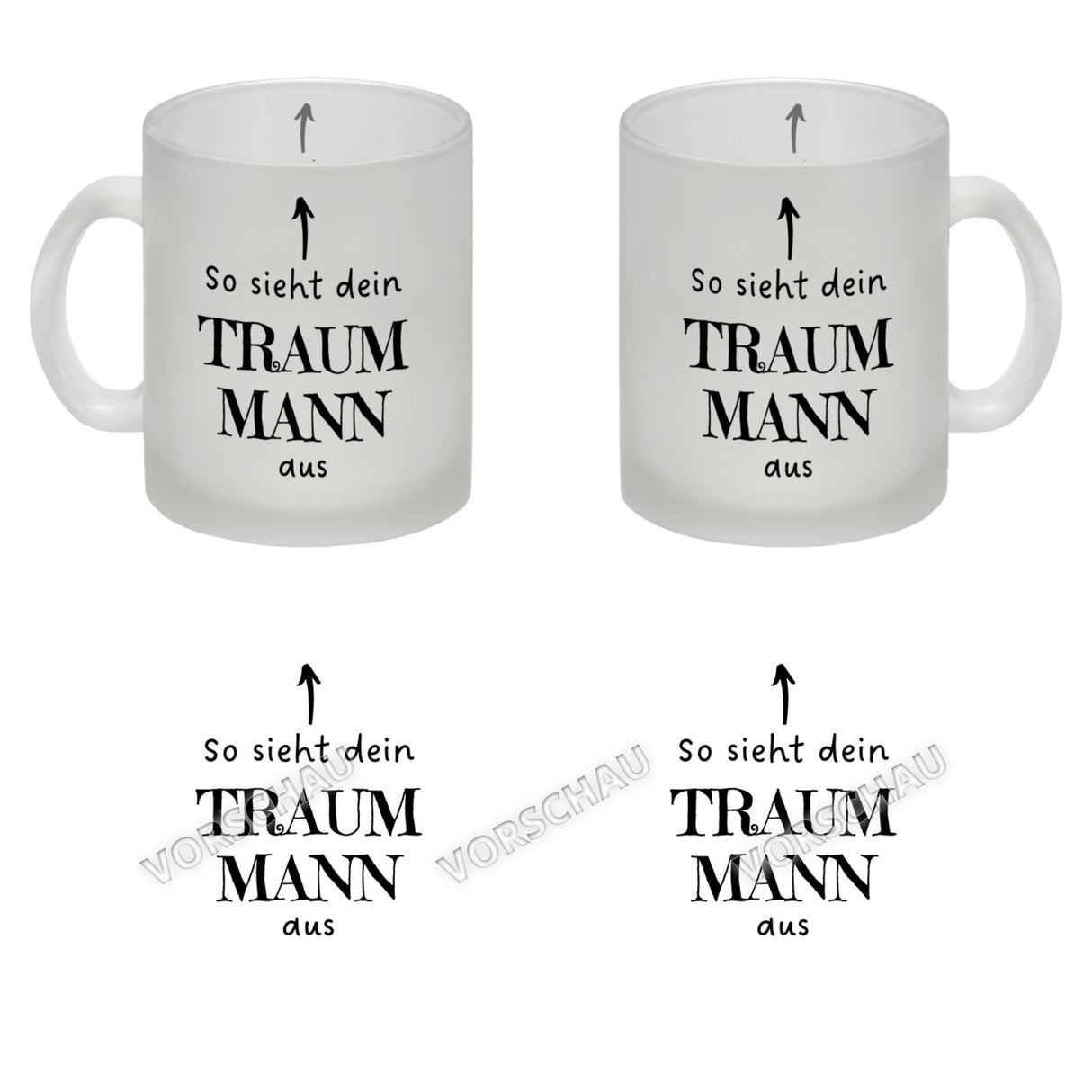 Traumfrau Kaffeebecher mit Spruch: So sieht deine Traumfrau aus