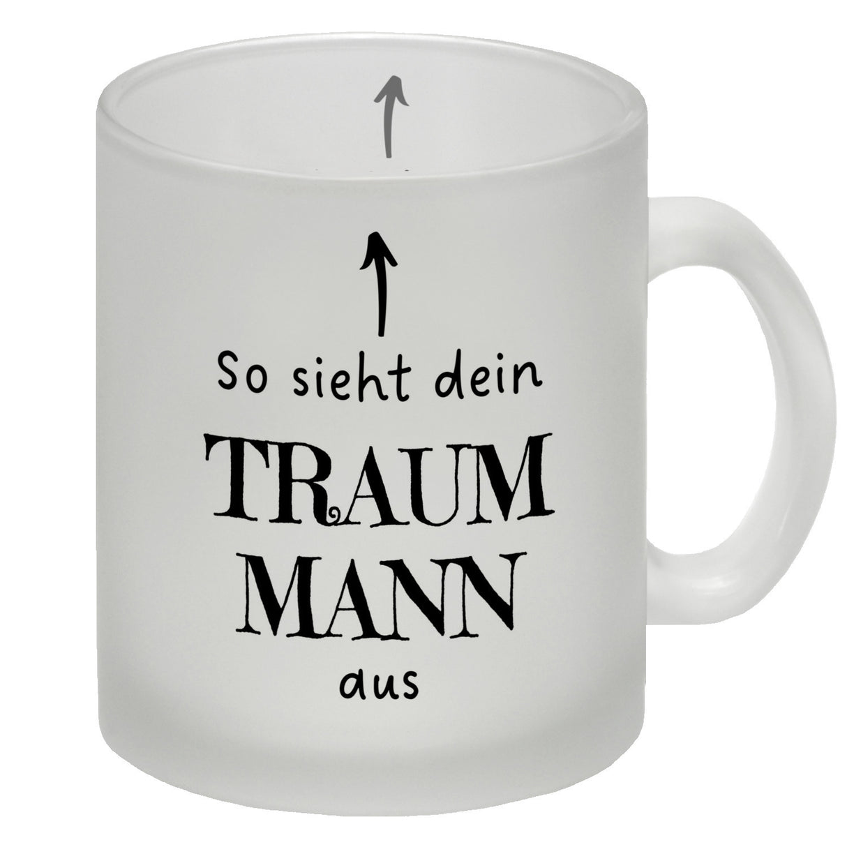 Traumfrau Kaffeebecher mit Spruch: So sieht deine Traumfrau aus