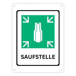 Bier Metallschild in 15x20 cm mit Spruch - SAUFSTELLE