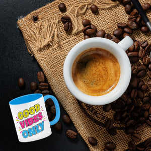 Good Vibes Only Kaffeebecher mit Spruch für Arbeitskollegen