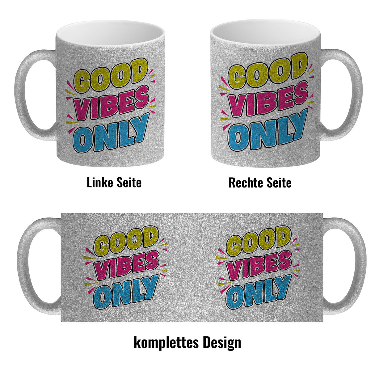 Good Vibes Only Kaffeebecher mit Spruch für Arbeitskollegen