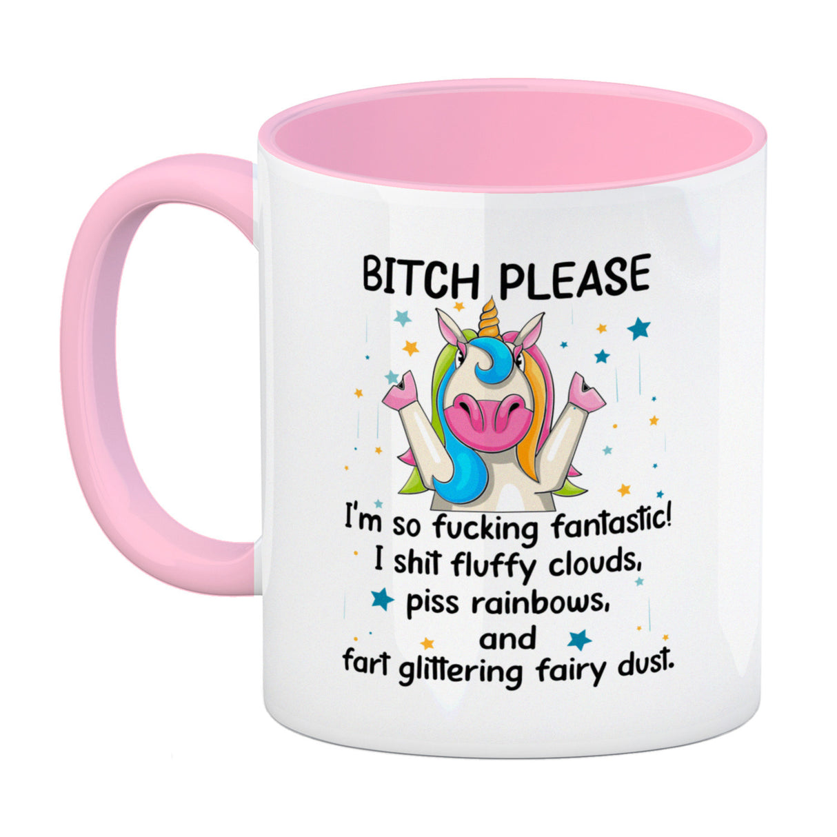 Einhorn Kaffeebecher mit Spruch - Bitch Please