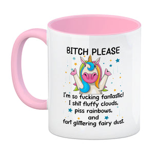 Einhorn Kaffeebecher mit Spruch - Bitch Please
