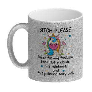 Einhorn Kaffeebecher mit Spruch - Bitch Please