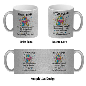 Einhorn Kaffeebecher mit Spruch - Bitch Please