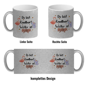Flamingo und Elefant Motivation Kaffeebecher mit Spruch