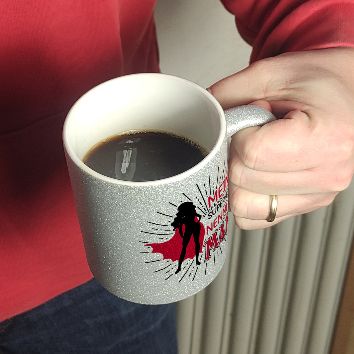 Superheldin Kaffeebecher : Meinen Superhelden nenne ich Mama