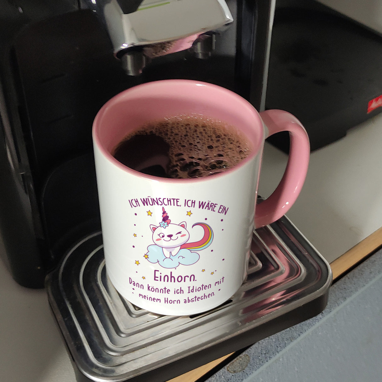 Katzen-Einhorn Kaffeebecher : Ich wünschte ich wäre ein Einhorn