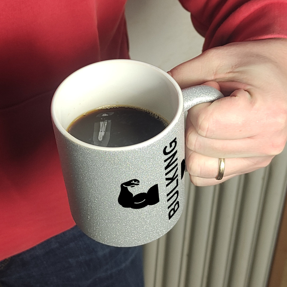 Fitness Kaffeebecher mit Spruch BULKING