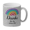 Regenbogen Kaffeebecher mit Spruch Danke für die schöne Zeit