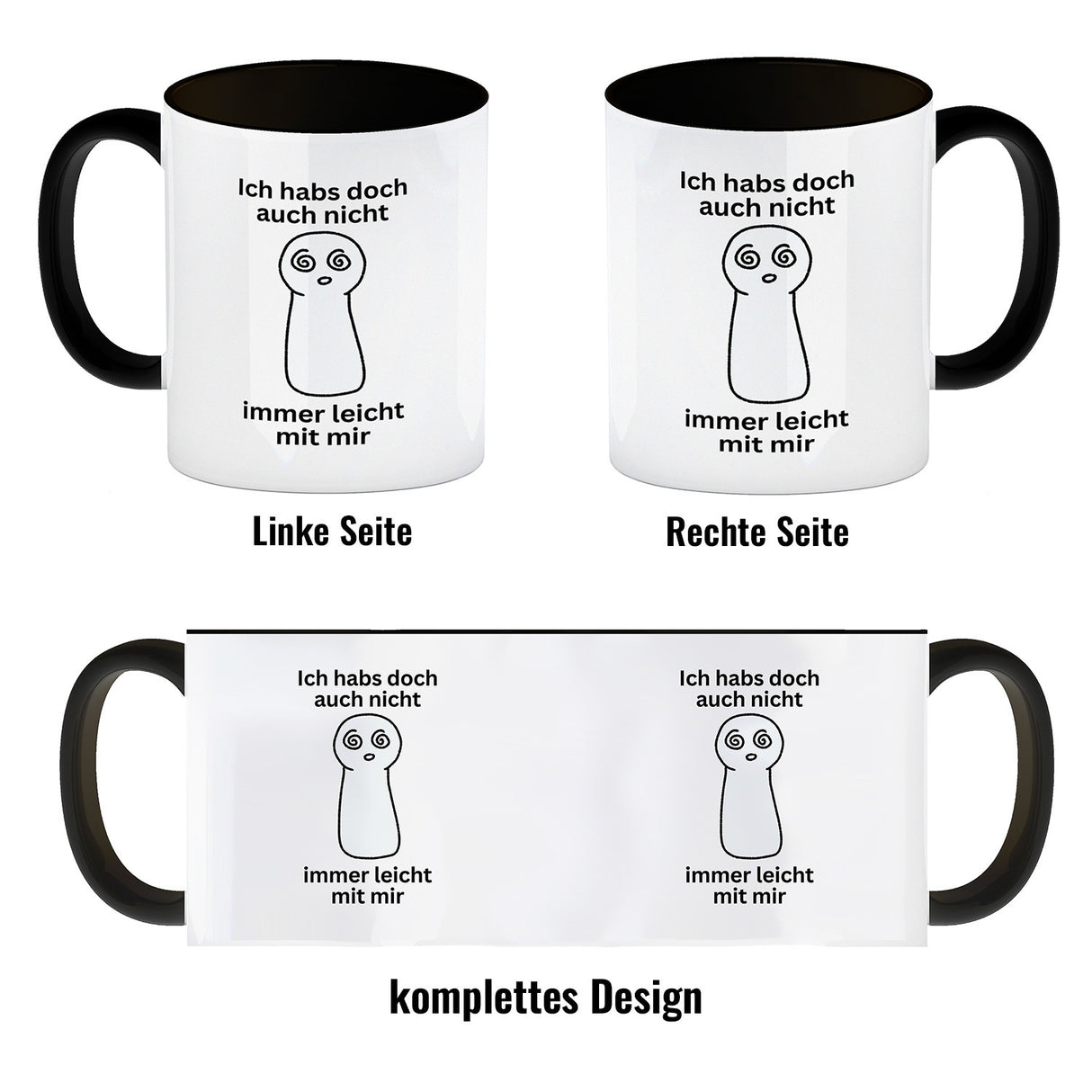 Spielfigur Spruch Kaffeebecher Ich habs doch auch nicht leicht mit mir