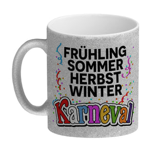 Kölner Karneval Kaffeebecher mit Konfetti und Luftschlangen