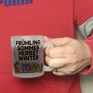 Kölner Karneval Kaffeebecher mit Konfetti und Luftschlangen