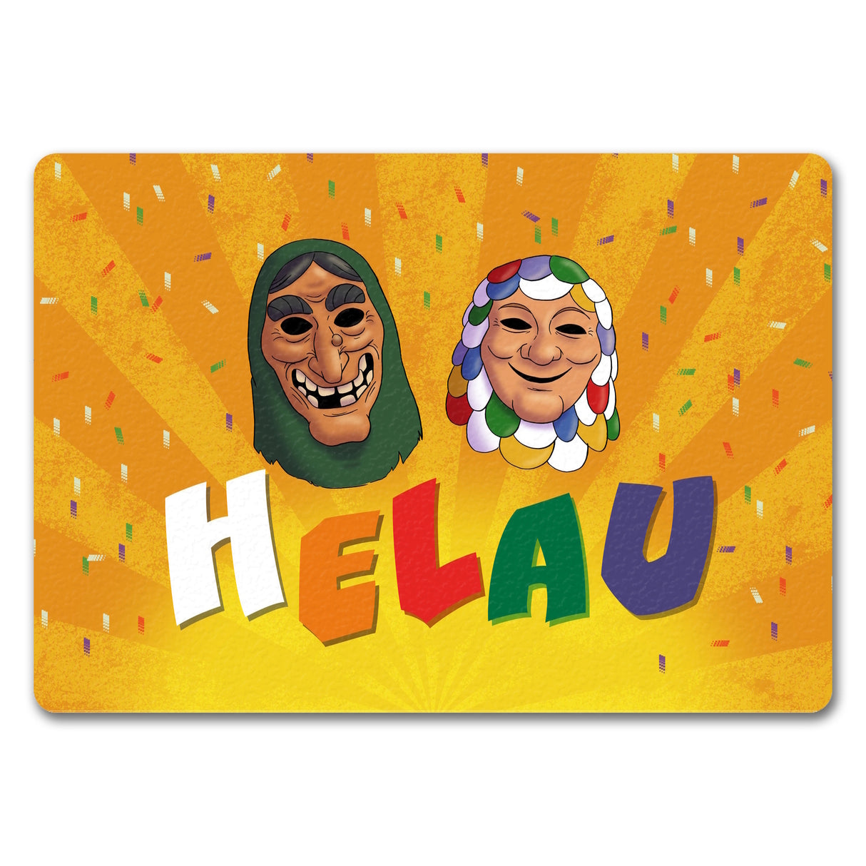 Helau Mainzer Fasching Fußmatte mit Kostümmasken