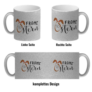 Frohe Ostern Kaffeebecher mit niedlichem Osterhasen