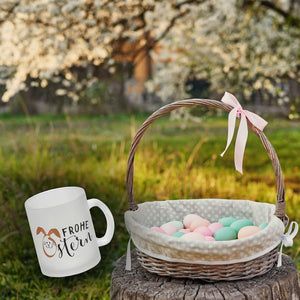Frohe Ostern Kaffeebecher mit niedlichem Osterhasen