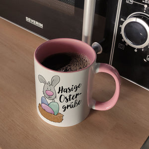 Hasige Ostergrüße Kaffeebecher mit niedlichem Osterhasen