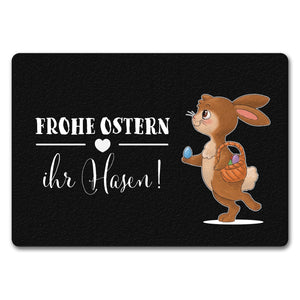 Frohe Ostern ihr Hasen Fußmatte mit süßem Osterhase