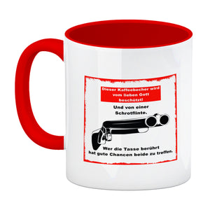 Dieser Becher wird von Gott und einer Schrotflinte beschützt Kaffeebecher