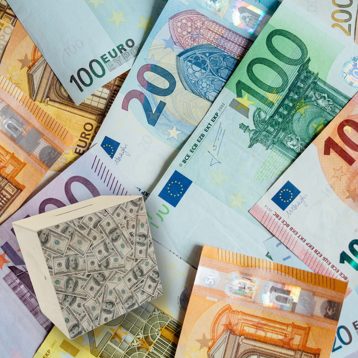 Dollar Spardose für Geldscheine und Münzen