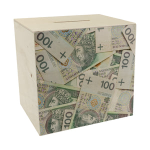 Zloty Spardose für Geldscheine und Münzen