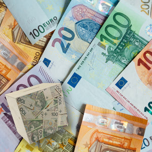 Zloty Spardose für Geldscheine und Münzen