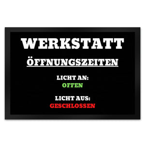 Werkstatt Öffnungszeiten Fußmatte in 35x50 cm