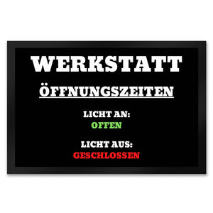 Werkstatt Öffnungszeiten Fußmatte in 35x50 cm