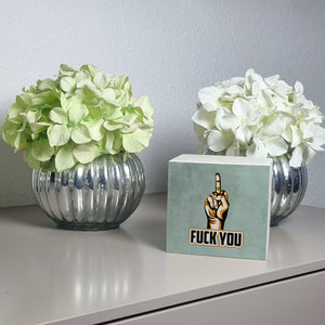Fuck You Spardose mit Mittelfinger Motiv